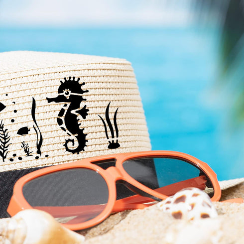 64 Pieces Stencils for Painting, Small Reusable Sea Life Mermaid Stencil, Art Craft Template for Painting on Wood, Wall, Fabric, Rock, Chalkboard,...