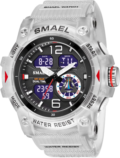 Gosasa Sanda Mens Womens Large Dial Transparent Multifunction Digital Watch Casual Dual Display 12H/24H Stopwatch Calendar Unisex Wrist Watch...