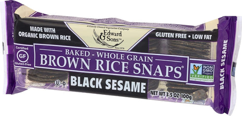 Edward & Sons, Brown Rice Snaps, Black Sesame Flavor, Organic, 3.5 oz...