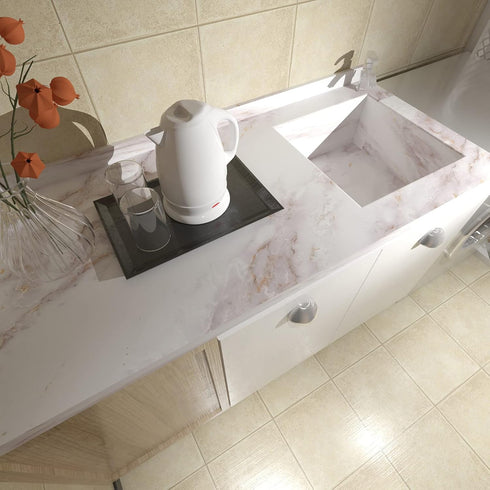 Marble Contact Paper for Countertops Marble Wall Paper Matte Peel and Stick Wallpaper Removable Self Adhesive Granite Vinyl Film Waterproof Roll 1...