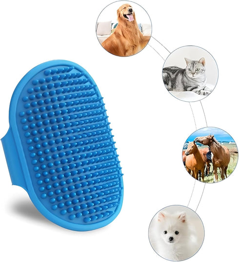 JASLAH 3 PCS Set, Pet Massage Brush Dog Bath Brush for Long/Short Hair Pet Shampoo Brush Soft Silicone Comb for Pets Grooming Bathing Tool Dog Hai...