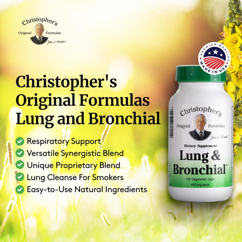 Christopher's Original Formulas Lung & Bronchial Formula - Lung Cleanse for Smokers - Supports Respiratory System with Synergistic Blend of Herbs...