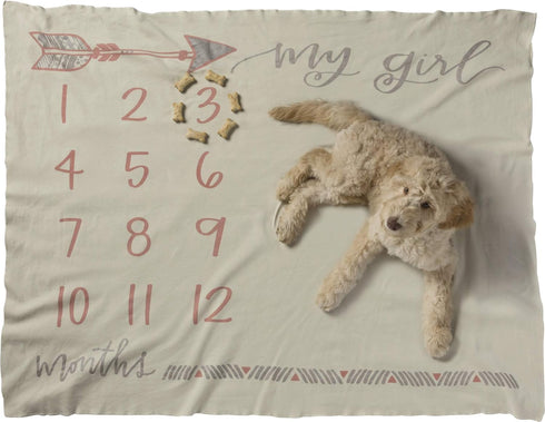 Primitives by Kathy Baby Milestone Blanket, 42 x 36-Inches, My Girl...