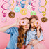 CC HOME 15Pack Donut Cake Hanging Swirls Doughnut Dessert Ceiling Streamer Birthday Party Decorations Donut Themed Party Favors for Holiday Baby S...