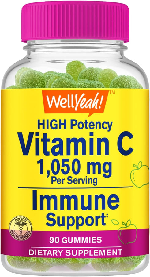 Vitamin C 1050 mg Gummies - Natural Sourced Flavors - Immune Support Dietary Supplement, Antioxidant Support - Extra Strength Vegetarian Gummy, No...
