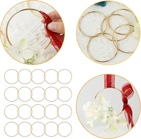 20 Pcs 3 Inch Metal Rings for Craft Gold Hoops Floral Macrame Hoops Rings for DIY Crafts Macrame Dream Catcher Supplies(Gold,3 inch)...