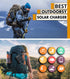 Solar Charger Power Bank 20000mAh, Portable Solar Pone Charger with Compass,Carabiner, Whistle,Flashlights,Solar Panel Charger,Camping Gear Access...