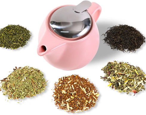 Small Ceramic Teapot With Stainless Steel Infuser For Loose Tea And Blooming Tea, Heat Resistant Ceramic Tea Pot And Tea Kettle, Perfect Tea Maker...