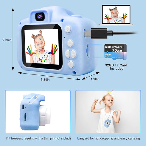Upgrade Selfie Kids Camera for Boys, Birthday Gifts for 3-8 Year Old Boys, Kids Digital Camera with Video Function, Dual Lens Camera for Kids, Toy...