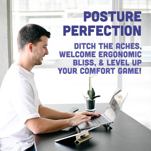 Steepy Portable Laptop Stand for Desk – Adjustable Height, & Portable Laptop Holder – Ergonomic Computer Stand for Cooling & Comfort – Slip-Proof,...