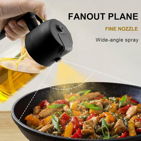 2 in 1 Oil Dispenser and Oil Sprayer, Upgraded Food-grade 16oz/470ml Oil Sprayer for Cooking, Olive Oil Sprayer Bottle Oil Sprayer Mister Oil Spri...