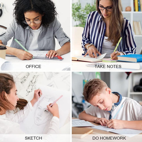 AUAUY 6PCS 2 in 1 Ballpoint Pens and Infinity Pencil, Inkless Pencil, No Sharpening Pencil, Reusable Everlasting Pencil with 6 Replaceable Nib and...