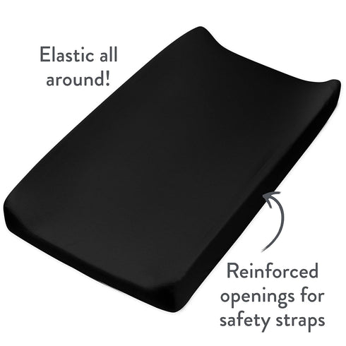 HonestBaby Boys Organic Cotton Changing Pad Cover, Black, One Size...
