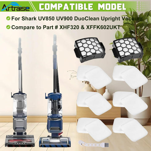 Artraise UV850 UV900 Replacement Filters for Shark Duoclean Lift Away Navigator Upright Vacuum Cleaner, 2 HEPA + 6 Foam + 6 Felt Filters Set, Comp...