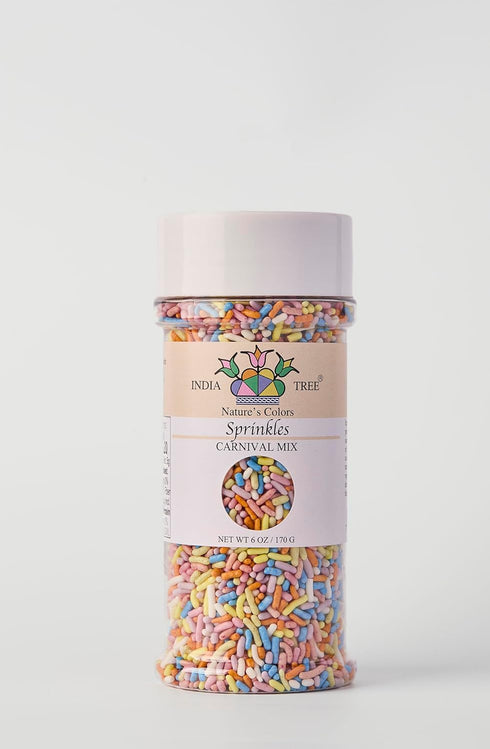 Pastel Rainbow Sprinkles – Dye-Free, Allergen-Free, Plant-Based Colors, 6 oz Jar – India Tree Nature’s Colors...