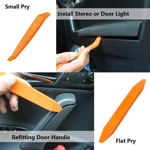 Auto Door Dash Panel Audio Trim Molding Install Removal Tool Kit with FREE Tool Bag 13 Pack, No-Scratch Car Body Radio Interior Upholstery Repair ...