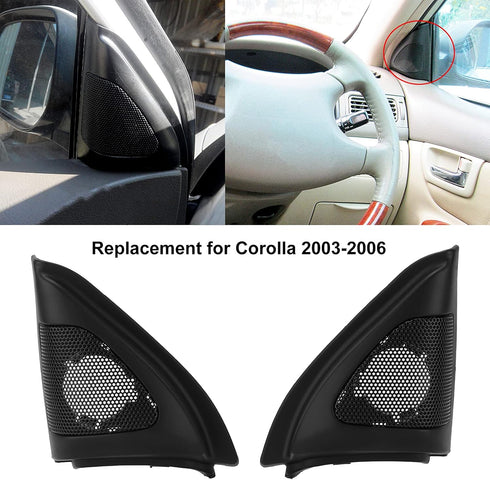 Aramox Stereo Speaker Trim, Pair Car Door Stereo Speaker Cover Trim Audio Tweeter Cover Trim Replacement for Corolla 2003?2006 Black......