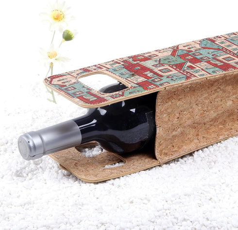 1 Bottle Wine Gift Bag, Reusable Cork Wine Tote Carrier, Champagne Beer Gift Bags for Picnic Beach Party Travel -Good Gifts for Wine Lover...