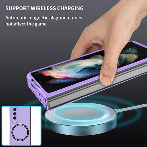 CCSamll Magnetic Phone Case for Samsung Galaxy Z Fold3 5G Compatible with Magsafe, Military-Grade Shockproof Case with Built-in Magnet Circle for ...
