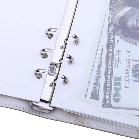 Antner A6 Budget Binder Refillable 6 Ring Notebook Planner Cover for A6 Refill Paper, Money Saving Binder for Cash Envelopes, Marble A6 Mini Perso...