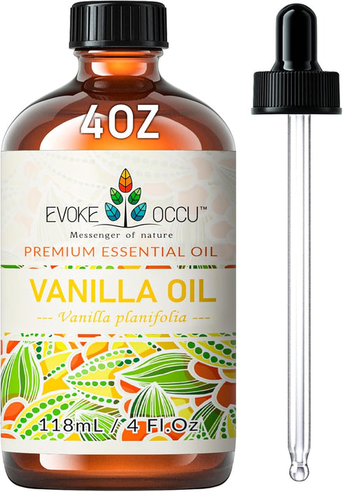 EVOKE OCCU Vanilla Essential Oil 4 Fl Oz, Pure Vanilla Oil for Skin, Diffuser, Aromatherapy - 118ml...