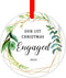 JUPPE Our First Christmas Engaged Ornament 2024 Mr & Mrs Fiancee Fiance Newly Engaged Decoration Romantic Couples Ideas Gifts (White-2)...