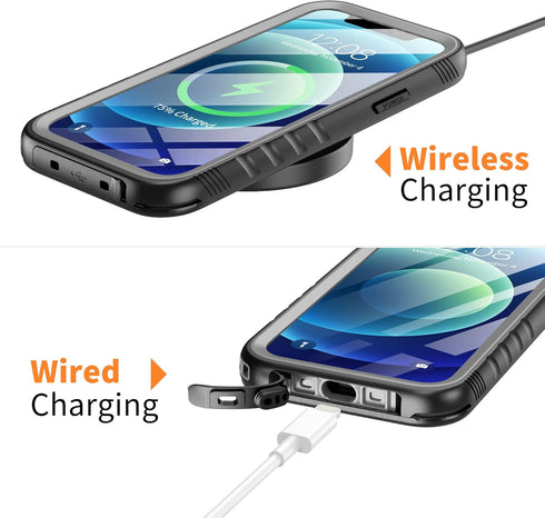Cozycase Compatible with iPhone 12 Waterproof Case/iPhone 12 Pro Waterproof Case - Full Body Rugged Dustproof Shockproof Case with Built-in Screen...
