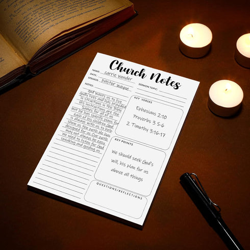 Church Notes Notebook 5.5 x 8.5 Inch Tear Away Sermon Note Journal Christian Sticky Note Pads Self Adhesive Religious Sticky Notepads Church Note ...
