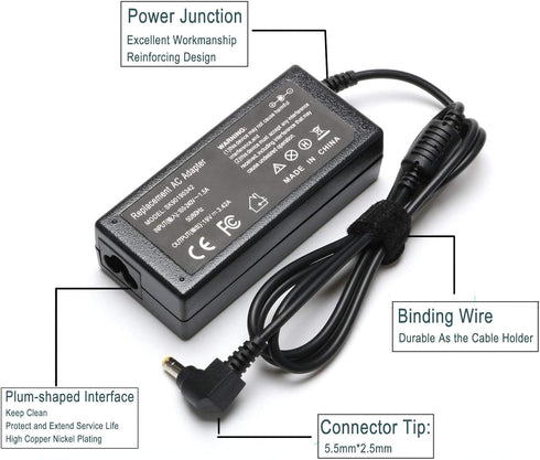 LJO-EEIH 19V AC/DC Adapter Speaker Charger Compatible with Harman Kardon Onyx Studio 4 3 2 1 Bluetooth Portable Speaker; HK ESX2567Q ONYX3 2GP468 ...