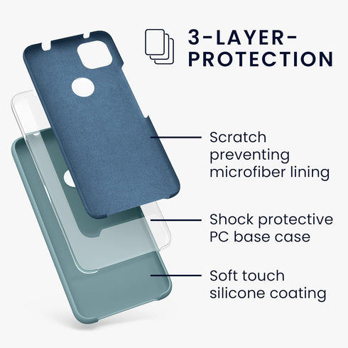 kwmobile Case Compatible with Google Pixel 4a Case - TPU Silicone Phone Cover with Soft Finish - Arctic Night...