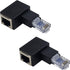 Duttek Ethernet Adapter 90 Degree, Left Angled RJ45 Male to Female Extender Adapter, Cat5e/Cat6 RJ45 Ethernet, for Modem, Router, PC, Network Prin...