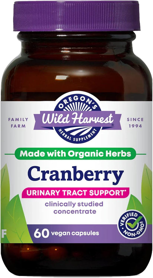 Oregon's Wild Harvest Non-GMO Gluten-free Cranberry, Organic Herbal Supplements, 60 Count...