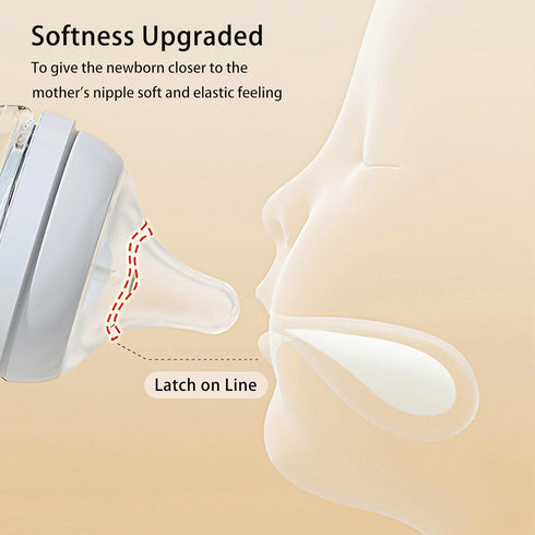 Natural Glass Baby Bottle Wide Neck, Newborn Anti-Colic Baby Bottle, Clear, 5.4oz(Pack of 2), Includes 2Pcs Slow Flow Nipple(S), 1 Months+...