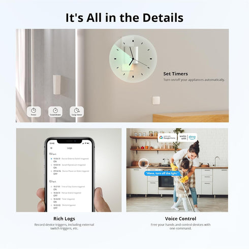 SONOFF MINIR4M 10A Matter Smart Switch,Universal DIY Module for Smart Home Automation Solution, Compatible with Alexa & Google Home Assistant,1 Pa...