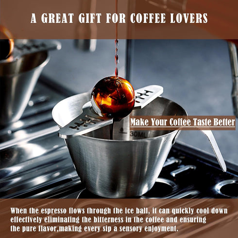 Espresso Frozen Ball for Espresso Coffee Espresso Cooling Tool Stainless Steel Chiller Ball/Ice Sphere, Espresso Cooler (NOT SOLID)...