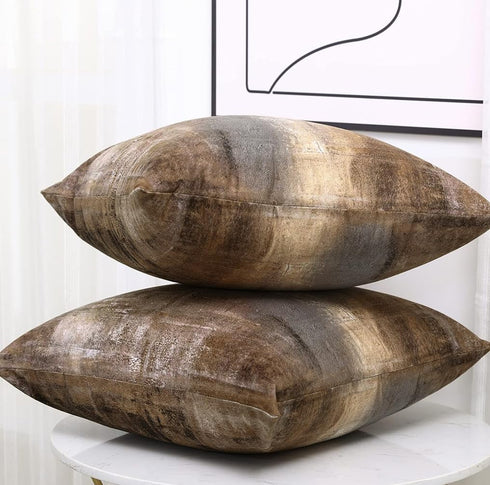 ONELZ Brown Throw Pillows and Grey Throw Pillows Decorative Pillow Covers for Couch Two Sides Printed, Fashion Style Zippered Cushion 18 X 18 Pill...