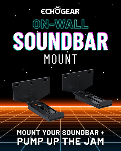 ECHOGEAR Soundbar Wall Mount Bracket - Works with All Soundbars Including Samsung, Vizio, LG, & More - Depth Adjustable for Dolby Atmos Soundbars...