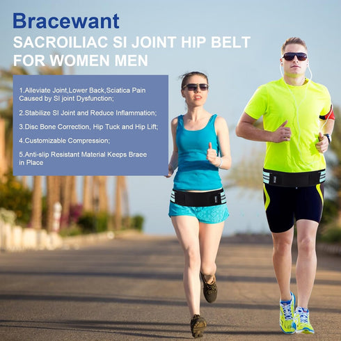 Sacroiliac SI Joint Hip Belt - Lower Back Support Brace for Women and Man Pelvic Support trochanteric Belt for Sciatica Pelvis Lumbar Hip Pain Rel...