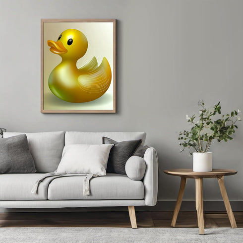 Posterizer 1 pcs-shiny cute golden yellow rubber duck 3-Kids Room Art-Art for Animal Lovers-Decor for nursery toddlers kids room- unframed wall ar...