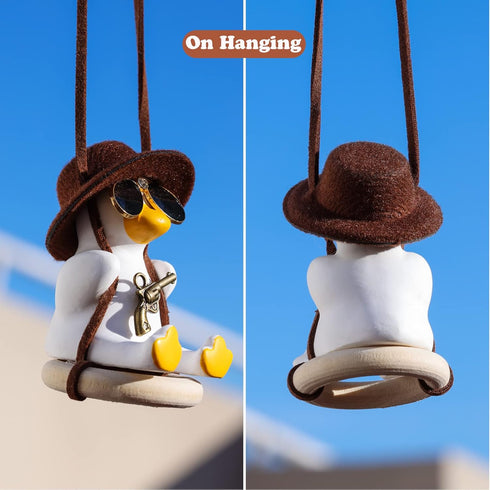 Swing Duck Hanging for Car Rearview Mirror Cute Car Pendant for Vehicle Mirror Decor Adorable Home Suspension Deco Gift...