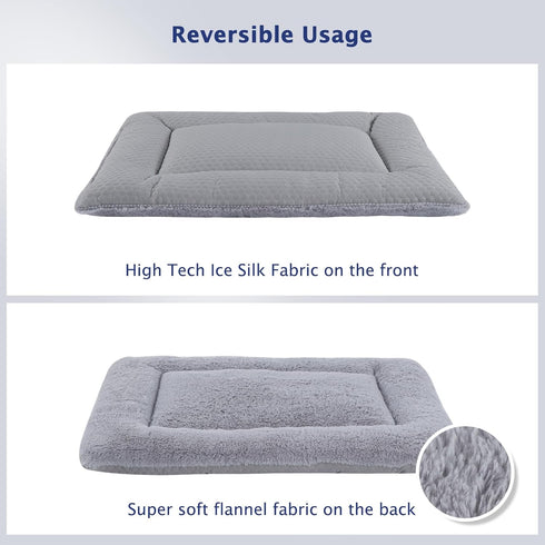 Dog Bed Mat, Dog Crate Pad Reversible,Soft Kennel Pad, Washable Dog Crate Mat (Cool and Warm),Pet Sleeping Mattress for Small Medium Dogs XB009 (1...