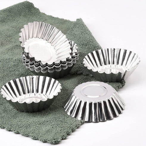Tosnail 50 Pieces Aluminum Egg Tart Mold Small Tart Pie Tin Mini Cupcake Cake Muffin Cookie Mold Baking Cups...