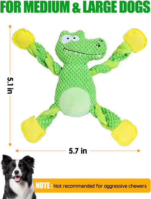 Dog Toys Squeaky, Plush Puppy Teething Pet Chew Toy for Small Medium Large Dogs, Interactive Stuffed Animal Tug of War Toy to Keep Them Busy...