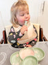 PandaEar 2 Pack Silicone Suction Plates for Baby, Divided Unbreakable Toddler Plate with 2 Pack Spoons for Self Feeding, Babies Utensils Feeding S...