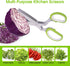 Herb Scissors With 5 Blades and Cover - Multipurpose Kitchen Shears for Cutting and Stripping - Dishwasher Safe, Green...