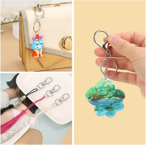 PAXCOO 300PCS Keychain Making Kit, Keychain Craft Supplies Including Key Chain Clips, Lanyard Snap Hooks, Key Rings and Jump Rings for Key Chain M...