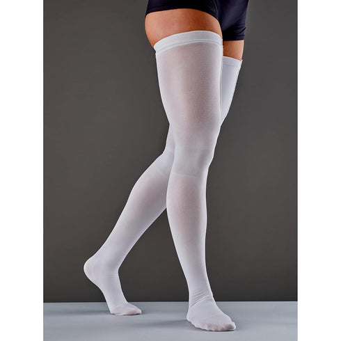 FUTURO Anti-Embolism Thigh Length Stockings, Large Regular, White. Moderate (18 mm/Hg)...