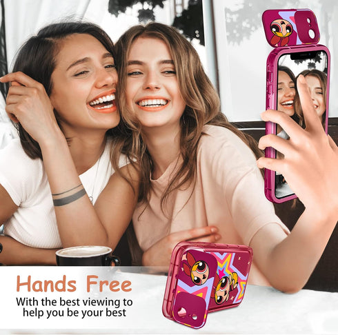 JoySolar for iPhone XR Case Cute Cartoon Case with Makeup Mirror XR Phone Case for Women Teen Girls Funny Cool Unique Protective Cover for iPhone ...