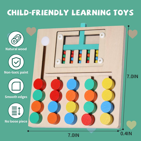 Montessori Educational Toys Brain Teaser Color Slide Puzzle Matching Games, Preschool Learning Activities Road Trip Essentials, Birthday Gifts for...