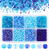 PH PandaHll 6/0 Blue Seed Beads, 1900 Pcs 4mm Seed Beads Pony Beads Blue Beads Glass Seed Beads Waist Beads 8 Colors Winter Beads Spacer Czech Bea...